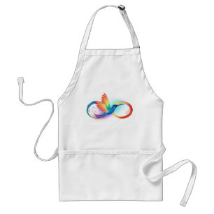 Regenboogvogel met oneindige symbolen standaard schort