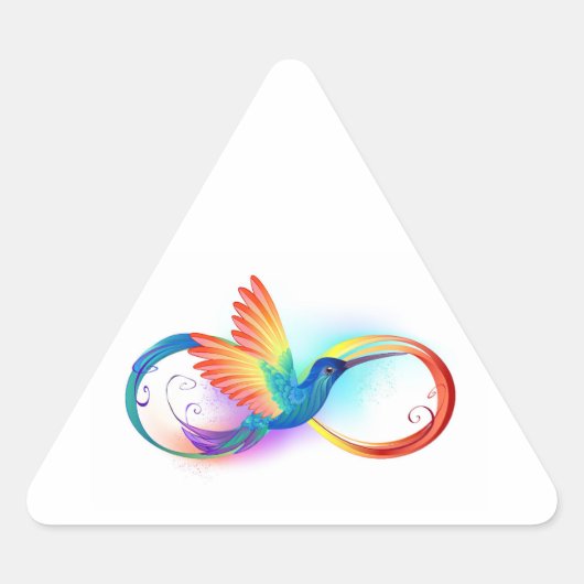 Regenboogvogel met oneindige symbolen sticker (Voorkant)