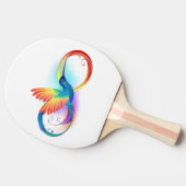Regenboogvogel met oneindige symbolen tafeltennisbatje (Zijkant)