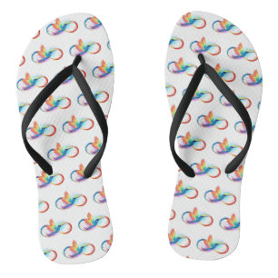 Regenboogvogel met oneindige symbolen teenslippers