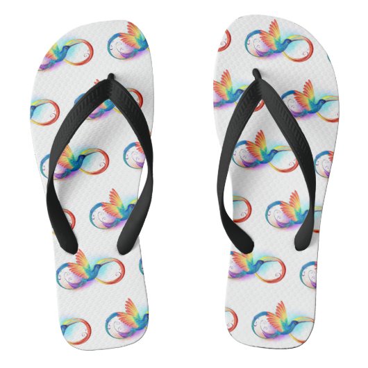 Regenboogvogel met oneindige symbolen teenslippers (Voetbed)