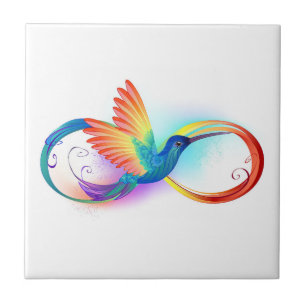 Regenboogvogel met oneindige symbolen tegeltje