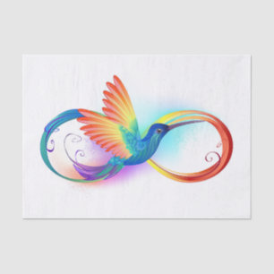Regenboogvogel met oneindige symbolen tissuepapier