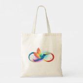 Regenboogvogel met oneindige symbolen tote bag (Achterkant)