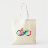 Regenboogvogel met oneindige symbolen tote bag (Voorkant)