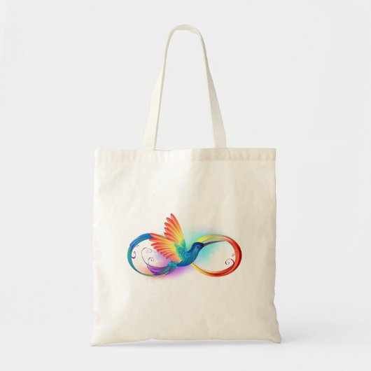 Regenboogvogel met oneindige symbolen tote bag (Voorkant)