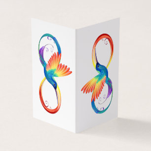 Regenboogvogel met oneindige symbolen visitekaartje