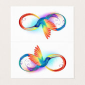 Regenboogvogel met oneindige symbolen visitekaartje (Buitenkant ongevouwen)