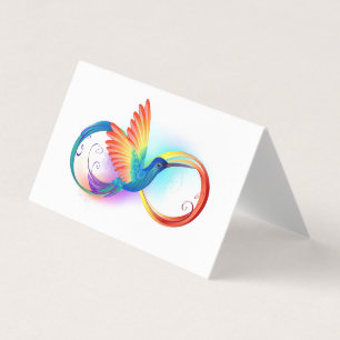 Regenboogvogel met oneindige symbolen visitekaartje