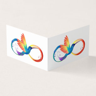 Regenboogvogel met oneindige symbolen visitekaartje