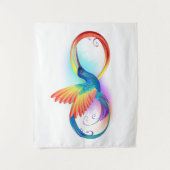 Regenboogvogel met oneindige symbolen wandkleed (Voorkant)
