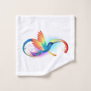 Regenboogvogel met oneindige symbolen washandje