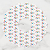 Regenboogvogel met oneindige symbolen wijnglaslabel (Voorkant)