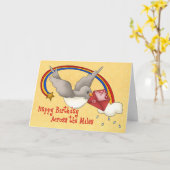 Regenboogvogel over de mijlen kaart (Gele Bloem)