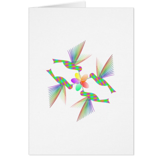 Regenboogvogels die een bloem kussen (Voorkant)