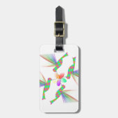 Regenboogvogels die een bloem kussen bagagelabel (Voorkant verticaal)