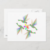 Regenboogvogels die een bloem kussen briefkaart (Voorkant / Achterkant)