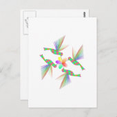 Regenboogvogels die een bloem kussen briefkaart (Voorkant / Achterkant)