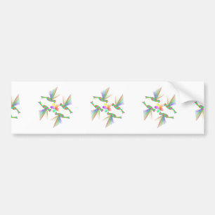 Regenboogvogels die een bloem kussen bumpersticker