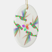 Regenboogvogels die een bloem kussen keramisch ornament (Rechts)