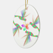 Regenboogvogels die een bloem kussen keramisch ornament (Links)