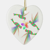 Regenboogvogels die een bloem kussen keramisch ornament (Rechts)