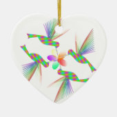 Regenboogvogels die een bloem kussen keramisch ornament (Voorkant)