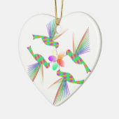 Regenboogvogels die een bloem kussen keramisch ornament (Links)