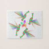 Regenboogvogels die een bloem kussen legpuzzel (Horizontaal)