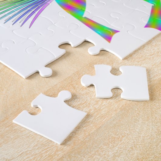 Regenboogvogels die een bloem kussen legpuzzel (Zijkant)