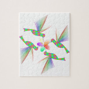 Regenboogvogels die een bloem kussen legpuzzel