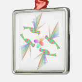 Regenboogvogels die een bloem kussen metalen ornament (Links)