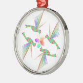 Regenboogvogels die een bloem kussen metalen ornament (Links)