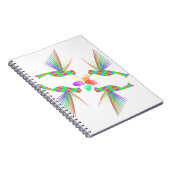 Regenboogvogels die een bloem kussen notitieboek (Rechterzijde)
