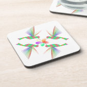 Regenboogvogels die een bloem kussen onderzetter (Linkerzijde)