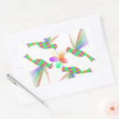 Regenboogvogels die een bloem kussen rechthoekige sticker (Envelop)