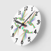 Regenboogvogels die een bloem kussen ronde klok (Hoek)