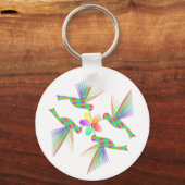 Regenboogvogels die een bloem kussen sleutelhanger (Voorkant)