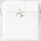 Regenboogvogels die een bloem kussen sticker (Tas)