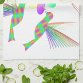 Regenboogvogels die een bloem kussen theedoek (Gevouwen)