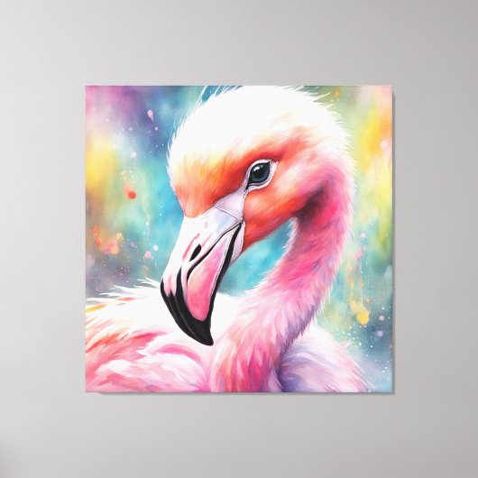 Regenboogvogels Flamingo 2 Canvas Afdruk (Voorkant)