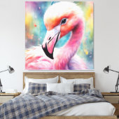 Regenboogvogels Flamingo 2 Canvas Afdruk (Insitu (Slaapkamer))