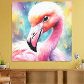 Regenboogvogels Flamingo 2 Canvas Afdruk (Insitu (Woonkamer))
