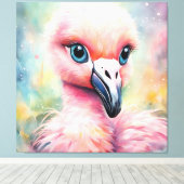 Regenboogvogels Flamingo 3 Canvas Afdruk (Insitu (Houten vloer))