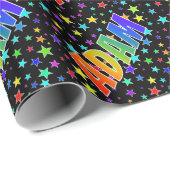Regenboogvoornaam "ADAM" + sterren Cadeaupapier (Rol Hoek)