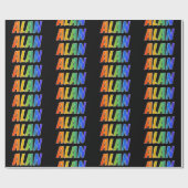 Regenboogvoornaam "ALAN"; Fun en kleurrijk Cadeaupapier (Vlak)