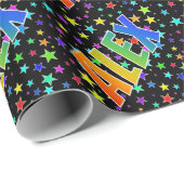 Regenboogvoornaam "ALEX" + sterren Cadeaupapier (Rol Hoek)