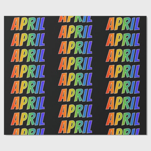 Regenboogvoornaam "APRIL"; vun en kleurrijk Cadeaupapier (Vlak)