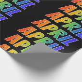 Regenboogvoornaam "APRIL"; vun en kleurrijk Cadeaupapier (Hoek)