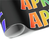 Regenboogvoornaam "APRIL"; vun en kleurrijk Cadeaupapier (Rol Hoek)